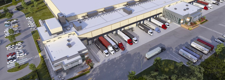 Prompt Towing Service using a heavy duty crane to lift and recover a reefer trailer near the Port of Wilmington Cold Storage on Shipyard Blvd. Safe, efficient industrial recovery.